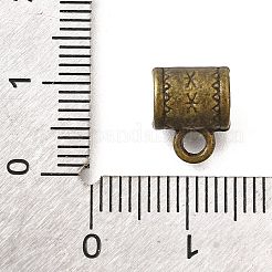 チベットスタイルの合金チューブベイル  カドミウムフリー＆鉛フリー  アンティークブロンズ  10x8x6.5mm  穴：2mm  内径：4.5mm  約1215個/1000g&nbsp;TIBE-L008-13AB