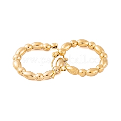 イオンプレーティング（IP）304ステンレススチールフープピアス（女性用）  テクスチャリング  18KGP本金メッキ  26x3.5mm&nbsp;EJEW-P279-16G