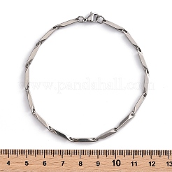 Tarnish Resistant Unisex 201 Stainless Steel Bar Link Chain Bracelets&nbsp;BJEW-L637-35B-P