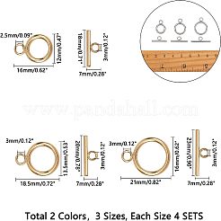 304ステンレススチールトグル留め具  ゴールデン·ステンレス鋼色  6.8x5.2x1.1cm  24セット /箱&nbsp;STAS-UN0004-08