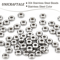 304ステンレススチールビーズ  ロンデル  ステンレス鋼色  6x2mm  穴：2mm&nbsp;STAS-UN0002-41P