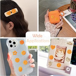 樹脂カボション  模造食品  ビスケット  オレンジ  16.5~21x16~20x6.5~7.5mm&nbsp;RESI-CJC0035-01A
