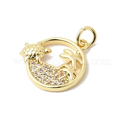 Brass Micro Pave Cubic Zirconia Pendants&nbsp;LS-KK-P343-01A-G