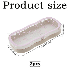 かわいいマグネットABSプラスチック眼鏡ケース  メガネ用 サングラス プロテクター  ちょう結びの模様  ピンク  172x80x30mm&nbsp;AJEW-WH0007-67