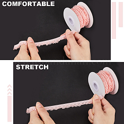 10 Yards Polyester Elastic Lace Trim&nbsp;SRIB-WH0011-121D