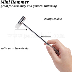 アイアンミニ多機能ハンマージュエリーメンテナンスツール  時計修理工具  ゴム入り  プラチナ  188x5mm&nbsp;TOOL-BC0001-76P
