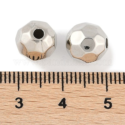 CCBプラスチックビーズ  ラウンド  多面カット  9.5x9mm  穴：2mm&nbsp;ALUM-U001-01B-04-1
