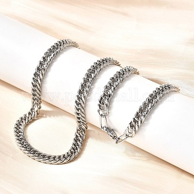 ステンレス鋼メンズリンクチェーンネックレスとブレスレットセット My Daily Styles Stainless Steel S 並行輸入品 | SU LIFE 20インチ ステンレススチール チェーンネックレス