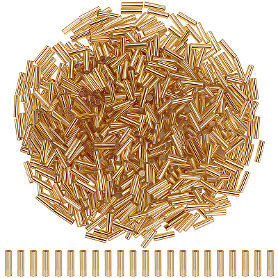 ガラスラッパビーズ3000個  セイロン  小麦  6x2mm  穴：0.5mm&nbsp;SEED-PA0001-03-1