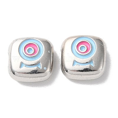 Eco-Friendly Alloy Enamel Beads&nbsp;PALLOY-M215-07P-1