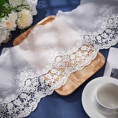 綿のレースの刺繍の花の生地 テーブルクロス用アクセサリー