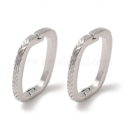 真鍮のツイスターの留め金  カドミウムフリー＆ニッケルフリー＆鉛フリー  プラチナ  23x17x2.5mm  穴：18mm&nbsp;KK-L208-78P-1
