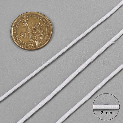 中国のワックスコットンコード  ホワイト  2mm  約382.76ヤード（350m）/バンドル&nbsp;YC2mm101-1