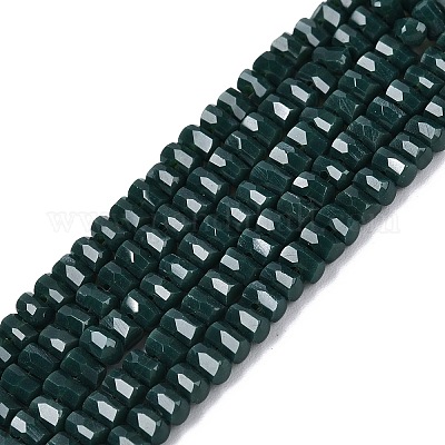 オペークガラスビーズ連売り  骨の形状  多面カット  ダークスレートグレー  2~2.5x3.5~4x2.5~3mm  穴：0.7~0.8mm  約142~160個/連  11.61~15.35インチ（29.5~39cm）&nbsp;GLAA-Q107-01A-A06-1