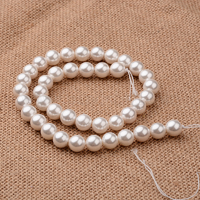 Polished Round Grade A Shell Pearl Bead Strands&nbsp;BSHE-M027-6mm-28-1