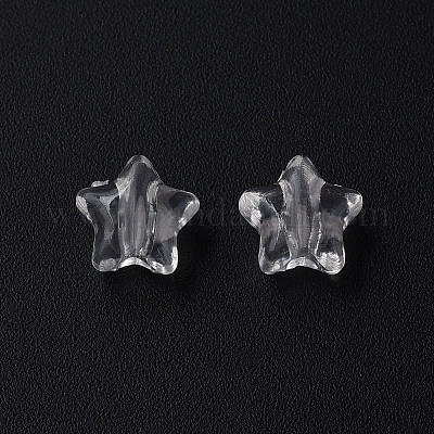 透明なアクリルビーズ  スター  透明  9x9.5x5.5mm  穴：2mm  約2000個/500g&nbsp;MACR-S373-45-B01-1
