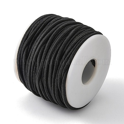 弾性コード  ブラック  3mm  約20m /ロール&nbsp;EW-WH0001-01-3mm-1