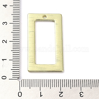 ラックメッキ合金ペンダント  長方形  ゴールドカラー  32x18x1.2mm  穴：1.4mm&nbsp;PALLOY-K023-14G-1