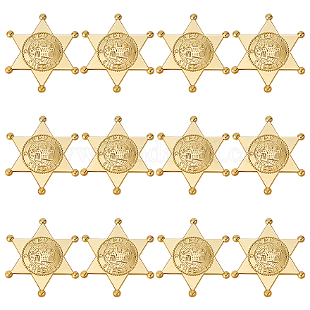 12Pcs Hexagram Plastic Cabochons AJEW-MA0001-18G-1