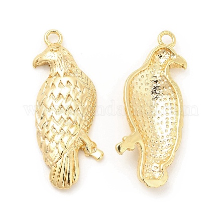 真鍮・金メッキ　小鳥 真鍮チャーム 鳥のチャーム 18KGP本金メッキ 30x11x3.5mm 穴：1.8mmの
