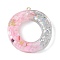 Resin Pendants, with Shell & Paillette & Gloden Alloy Loop, Letter A~B, Letter N, 42~44x11.5~57x7.5~8.5mm, Hole: 2mm