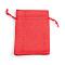 Burlap Packing Pouches Drawstring Bags, Red, 9x7cm