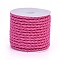 Polyester Cord, Twisted Cord, Fuchsia, 3mm, about 5.46 yards(5m)/roll