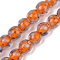 Handmade Lamword Beads Strands, Round with Polka Dot, Dark Orange, 10~11x9~10mm, Hole: 1.4mm, about 40pcs/strand, 14.2~15.94''(36~40.5cm)