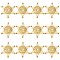 12Pcs Hexagram Plastic Cabochons, Golden, 73x64x2.5mm