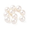 Shell Pearl Half Drilled Beads, Round, White, 12mm, Hole: 1mm