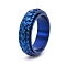 Rotatable Stainless Steel Finger Ring, Dragon Scale for Men, Blue, US Size 12(21.4mm)