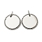 Non-Tarnish 304 Stainless Steel Pendants, with Jump Ring, Flat Round Charm, Stainless Steel Color, 18x1.5mm, Hole: 5mm