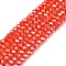 Electroplate Glass Beads Strands, Opaque Solid Color, AB Color Plated, Faceted, Rondelle, Orange Red, 2.9~3.3x2mm, Hole: 0.8mm, about 135~140pcs/strand, 32~34cm