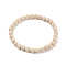 Natural Fossil Bead Stretch Bracelets, Faceted, Round, Inner Diameter: 2 inch~2-3/8 inch(5~6cm), Bead: 5.8~6.8mm