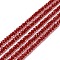 Transparent Glass Beads Strands, Faceted, Round, Crimson, 2mm, Hole: 0.6mm, about 182~201pcs/strand, 14.57~15.24 inch((37~38.7cm)