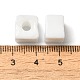 手作りランプワークビーズ  キューブ  ホワイト  8.5~10x8.5~10.5x8~10.5mm  穴：4mm&nbsp;LAMP-B025-01A-01-2