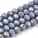 Electroplate Opaque Solid Color Glass Beads Strands&nbsp;EGLA-A034-P6mm-L23-1