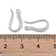 真鍮のピアスフック  釣り針  プラチナ  15x8.5x1.5mm  穴：1mm&nbsp;KK-U008-05P-3