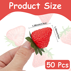 PVCプラスチック模造イチゴ  人工果物  小道具の装飾のふりをする  レッド  58~60x32~47x32~45mm&nbsp;DJEW-CN0001-49