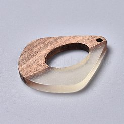 レジン＆ウッドパーツ  混合図形  ミックスカラー  15~32x10~27x2.5~3mm  穴：1.8mm&nbsp;RESI-XCP0001-07