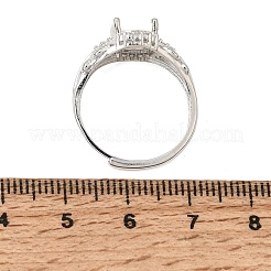 Brass Micro Pave Cubic Zirconia Finger Rings&nbsp;CU-CBA260E-06P