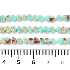 染色合成インペリアルジャスパービーズ連売り  ハート  ターコイズ  4x4x2mm  穴：1mm  約87~91個/連  13.78''~14.17''（35~36センチメートル）&nbsp;G-M403-A38-01