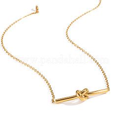 Minimalist 304 Stainless Steel Geometric Knot Pendant Necklaces for Women&nbsp;UR8477
