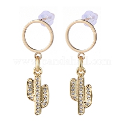 Brass Dangle Stud Earrings&nbsp;EJEW-JE04114