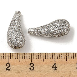 Brass Micro Pave Cubic Zirconia Beads&nbsp;KK-R152-23P