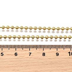2.5mm真鍮ボールチェーンネックレス  鉛フリー＆カドミウムフリー  長持ちメッキ  ラックめっき  18KGP本金メッキ  17.91インチ（45.5cm）&nbsp;NJEW-M108-04G