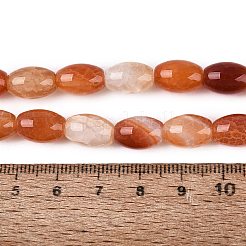 天然石瑪瑙ビーズ連売り  染め  ライス  チョコレート  11.5~12.5x7.5~8.5mm  穴：1~1.2mm  約31~33個/連  14.57~15.35インチ（37~39cm）&nbsp;G-N362-18A-08