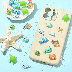 60 個 10 スタイルオーシャンテーマの不透明樹脂カボション  海の動物のカボション  ミックスカラー  混合図形  12~28x13~24x5.5~10mm  6個/スタイル&nbsp;RE-FS92E8-01
