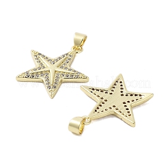 Rack Plating Star Brass Micro Pave Cubic Zirconia Pendants&nbsp;KK-E102-11G