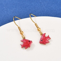 Ocean Series 304 Stainless Steel Enamel Dangle Earrings&nbsp;EJEW-K017-01H-G